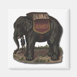 Aimant Carte Jumbo Circus Elephant Retro Die-Cut vintage