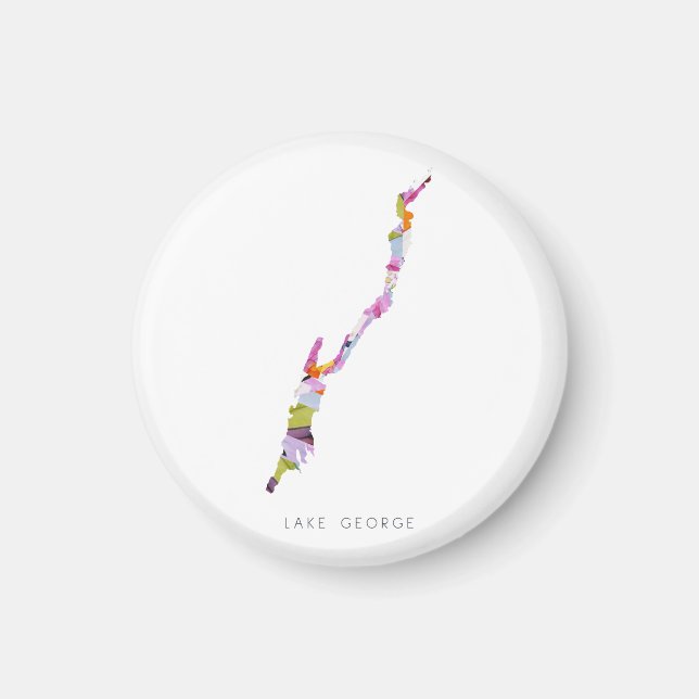 Aimant Carte miniature Silhouette minimaliste du lac Geor (Devant)