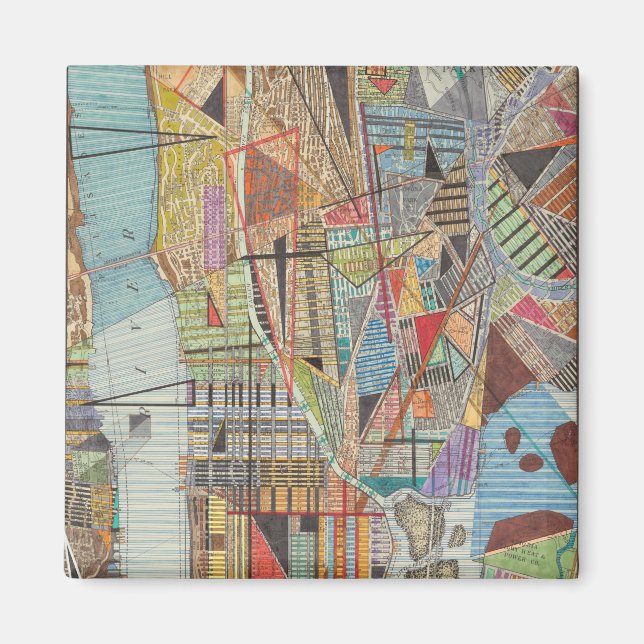 Aimant Carte moderne de New York I (Devant)