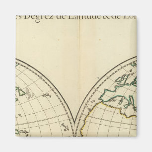 Aimant Carte mondiale avec Latitude et Longititude