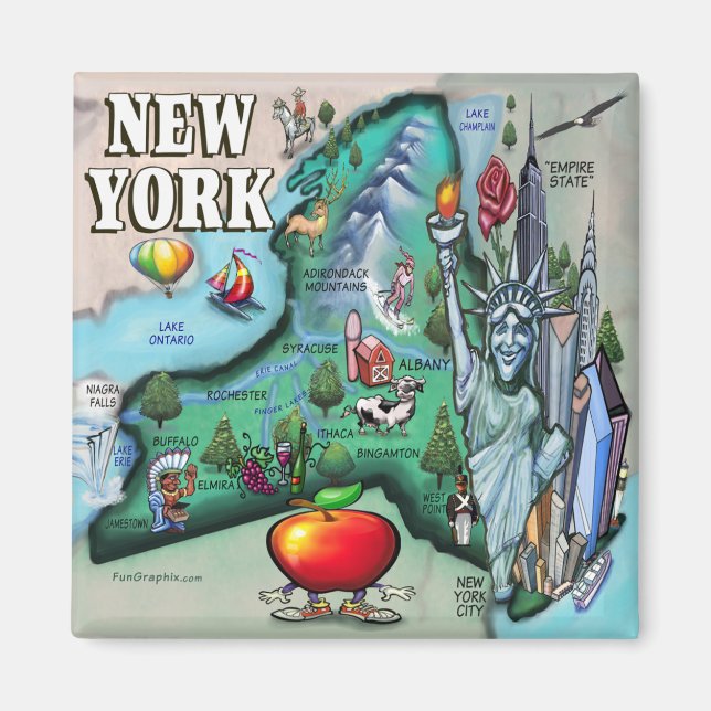 Aimant Carte New York (Devant)