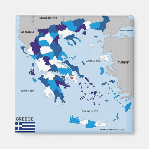 Aimant carte politique du pays de grèce drapeau grec