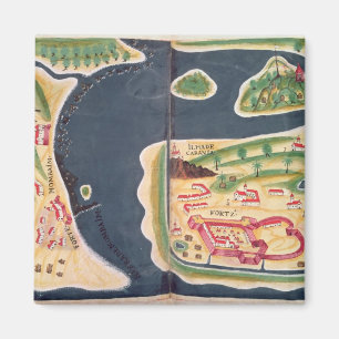 Aimant Carte portugaise d'exploration de Mombassa