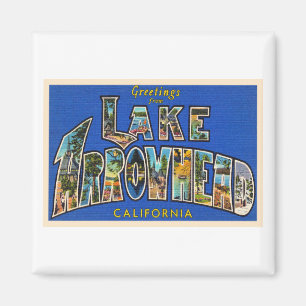 Aimant Carte postale à grande lettre CA du lac Arrowhead 