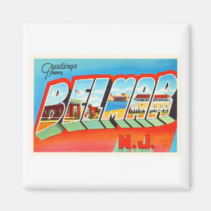 Aimant Carte postale Belmar New Jersey NJ Old Vintage voy