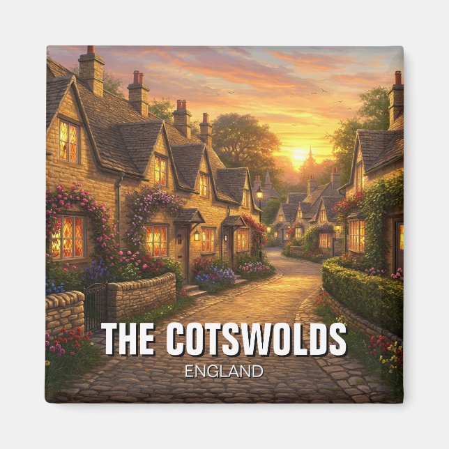 Aimant Carte postale Cotswolds Village (Devant)