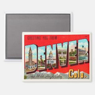 Aimant Carte postale magnétique rétro Denver Colorado