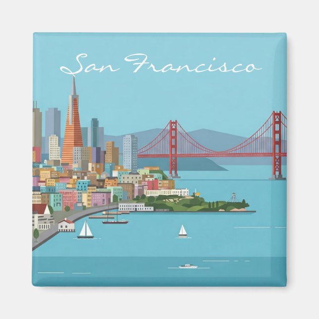 Aimant Carte postale San Francisco Golden Gate Bridge (Devant)
