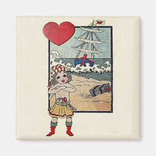 Aimant Carte postale vintage Valentine