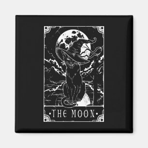 Aimant Carte Tarot Crescent Moon Et Casquette Chat Noir H