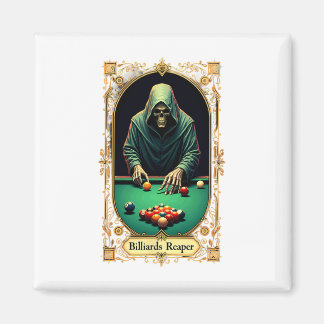 Aimant Carte Tarot Halloween Skeleton Billard Reaper