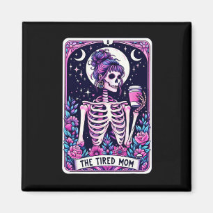 Aimant Carte Tarot Maman Fatiguée Skeleton Mothers Day Sk