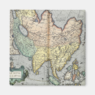 Aimant Carte vintage de l'Asie 1592