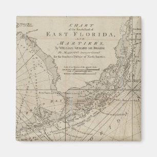 Aimant Carte vintage des Florida Keys (1771)