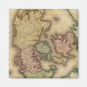 Aimant Carte vintage du Danemark (1831)