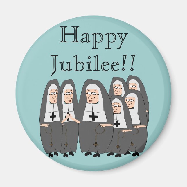 Aimant Cartes de jubilé Nun (Devant)