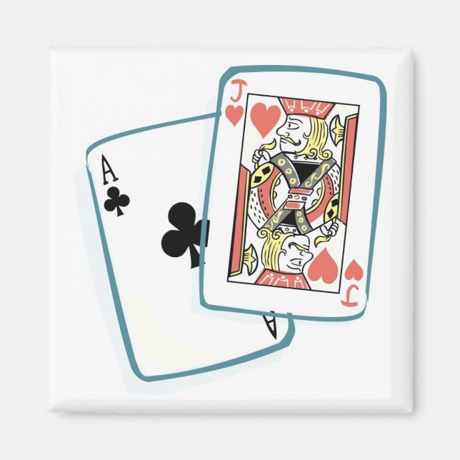 Aimant Cartes de poker Ace et Jack (Devant)