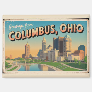 Aimant Cartes de vœux vintage de Columbus Ohio