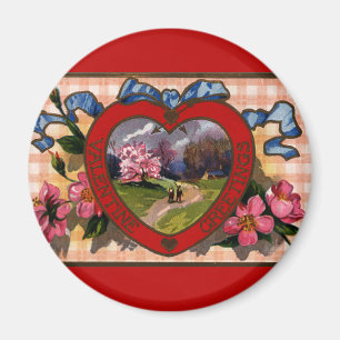 Aimant Cartes de vœux vintage pour la Saint-Valentin Cœur