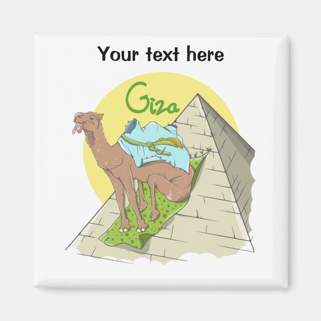Aimant Cartographie Camel Égypte Pyramide (Devant)