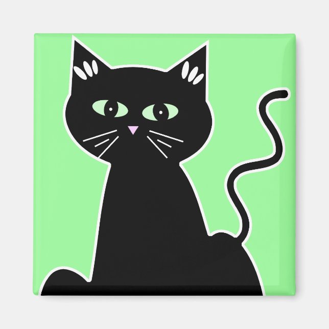 Aimant Cartographie de chat noir écossais (Devant)
