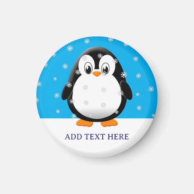 Aimant Cartographie de pingouin mignon Flacons de neige p (Devant)