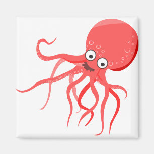Aimant Cartographie octopus orange mer rouge