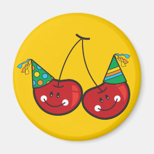 Aimant Cartographier Fun & Red Cheeky Cherries Avec Casqu