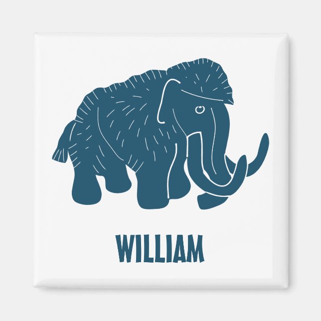 Aimant Carton bleu laine Mammoth Personnalisé (Devant)