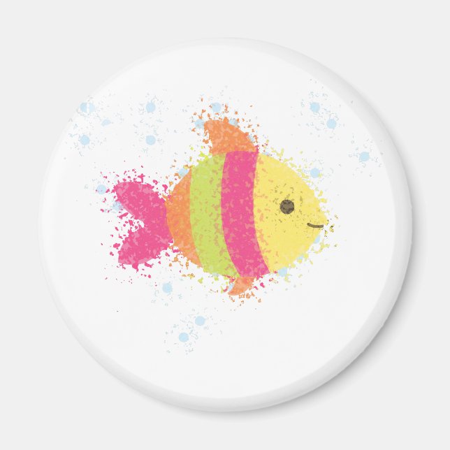 Aimant Carton de poisson mignon (Devant)