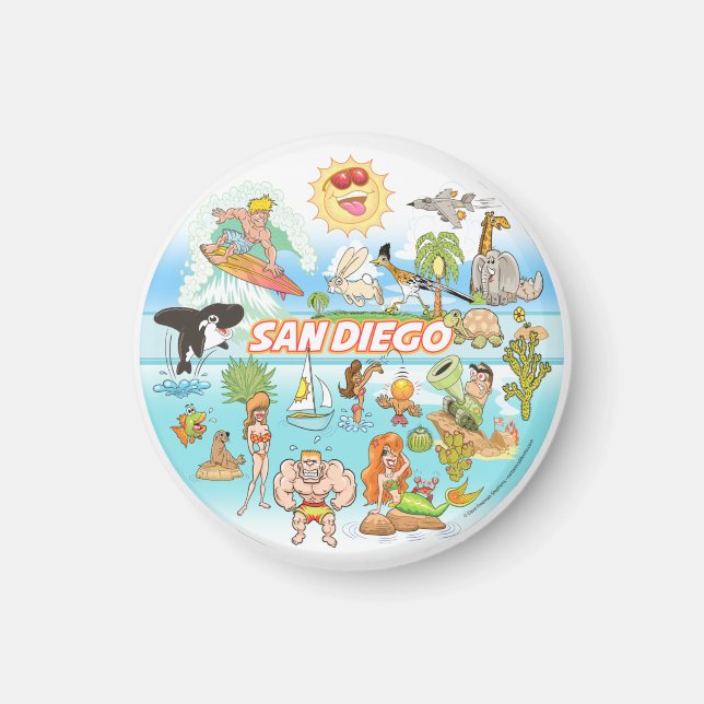Aimant Carton de San Diego (Devant)