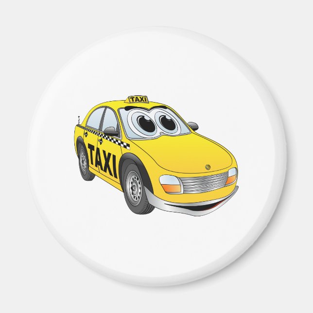 Aimant Carton de taxi jaune (Devant)