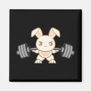 Aimant Cartoon de lapin pour poids - Squat - Jour de la J