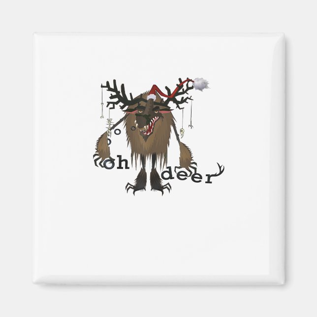 Aimant Cartoon Oh Deer Funny Reindeer Holiday Gamer Gift  (Devant)
