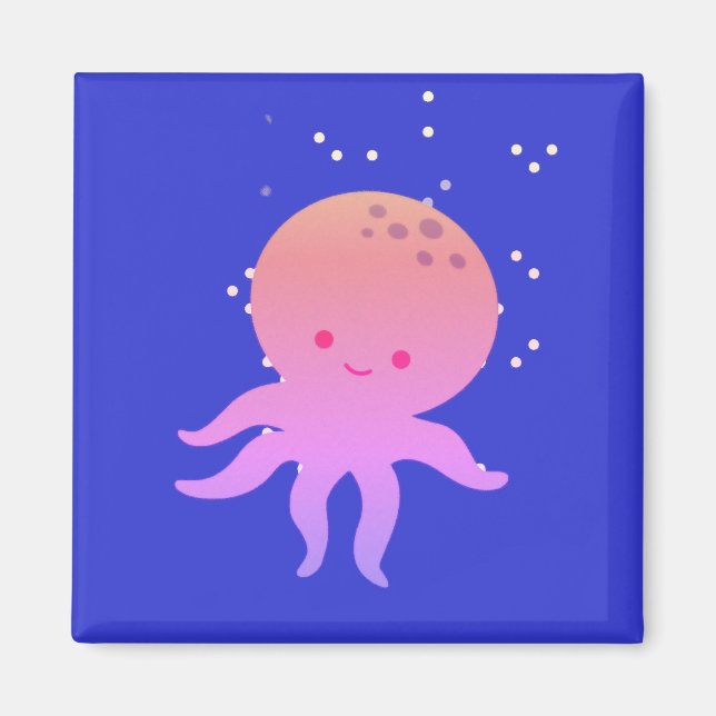 Aimant Cartoon rose Bébé Octopus (Devant)