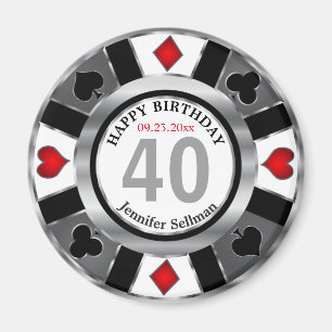 Aimant Casino Chip Las Vegas Anniversaire - Argent
