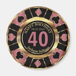 Aimant Casino Chip Las Vegas Anniversaire - Rose Gold
