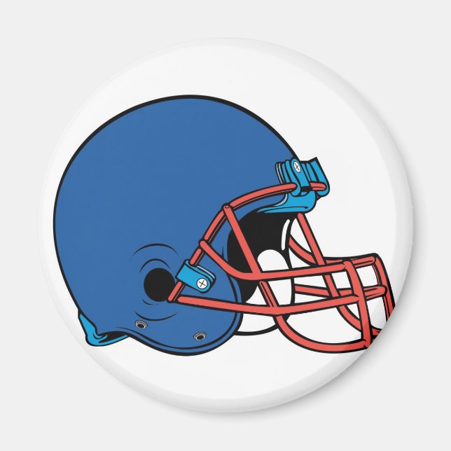 Aimant Casque bleu et rouge (Devant)