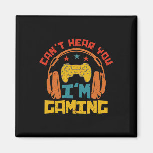 Aimant Casque de jeu drôle rétro Désolé, je ne vous enten