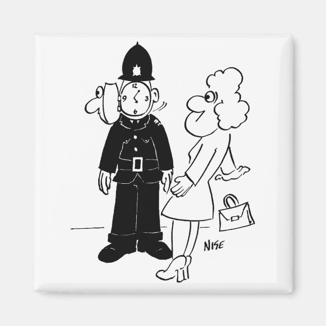 Aimant Casque de l'horloge du policier (Devant)