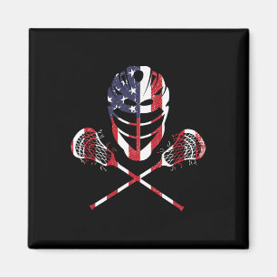 Aimant Casque Lax de crosse américaine Drapeau américain