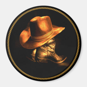 AIMANT CASQUETTE DE COWBOY & BOOTS