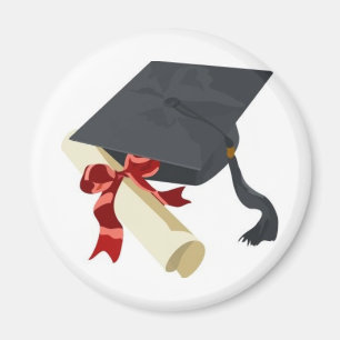 Aimant Casquette et diplôme d'obtention du diplôme