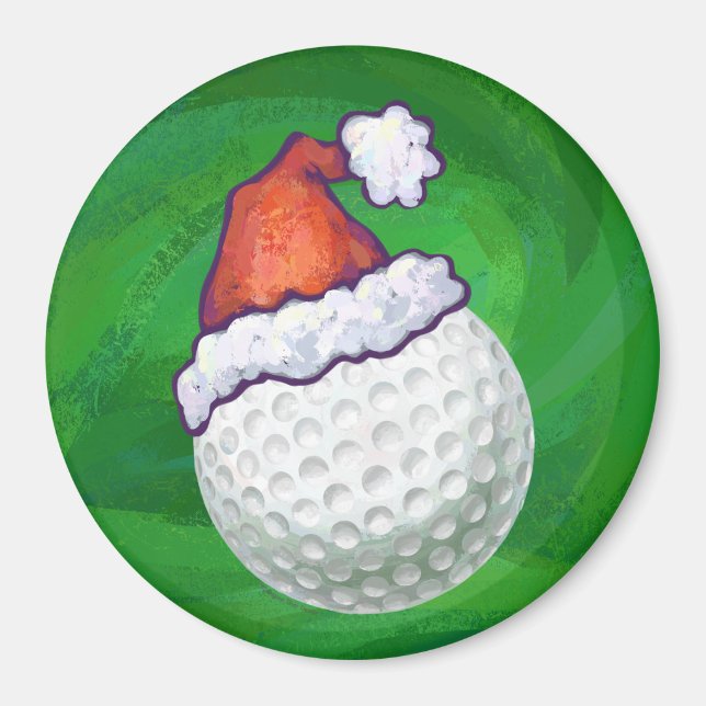 Aimant Casquettes de Noël à la balle de golf (Devant)
