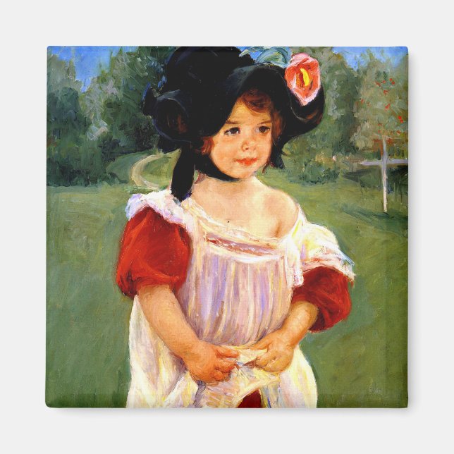Aimant Cassatt - Printemps, Margot debout dans un jardin (Devant)