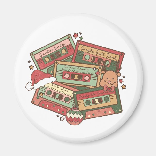 Aimant cassettes de musique de Noël (Devant)
