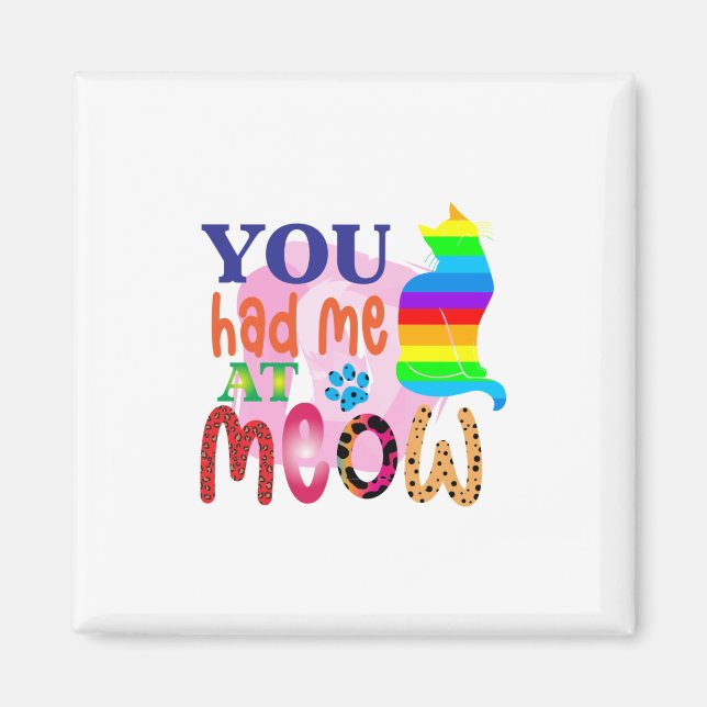 Aimant Cat Art Vous M'Avez Eu À Meow_2 (Devant)