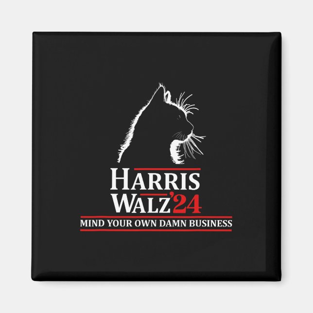 Aimant Cat Harris Walz 2024 Kamala Harris 2024 Tim Walz 2 (Devant)