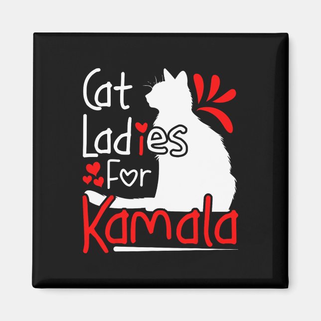 Aimant Cat Ladies For Kamala Silhouette Graphic (Devant)