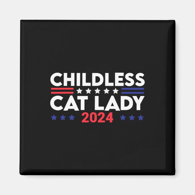 Aimant Cat Lady 2024 Élections politiques amusantes Démoc (Devant)